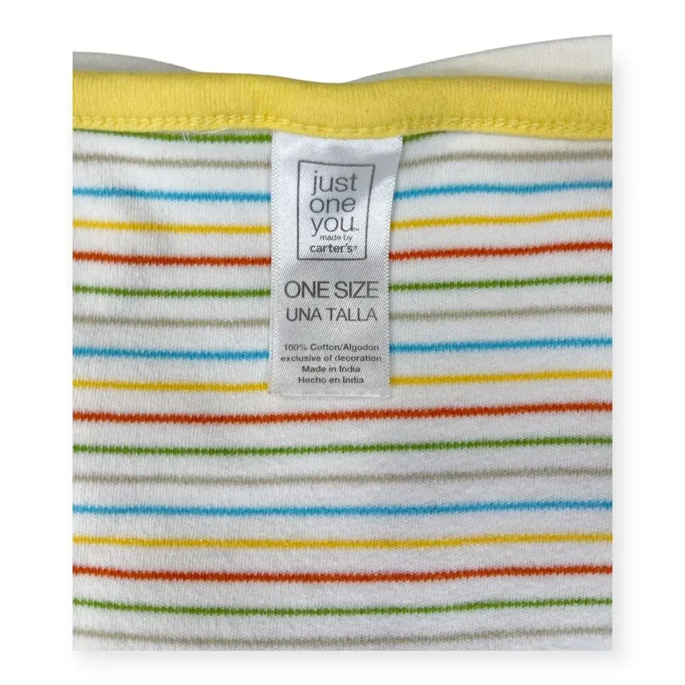 Just One You Carters I Love Hugs Yellow Striped Baby Blanket Giraffe Monkey Frog